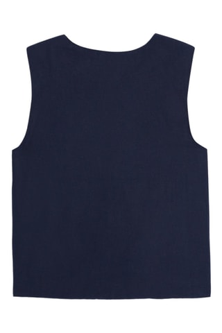 Chaleco de traje de lino - Azul marino