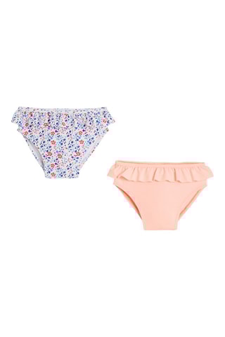 2 bragas de bikini - Salmón y blanco