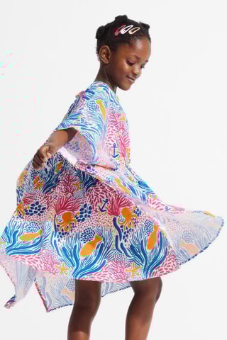 Vestido - Azul marino y fucsia