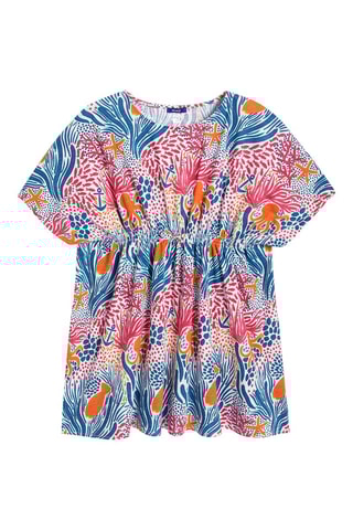 Vestido - Azul marino y fucsia