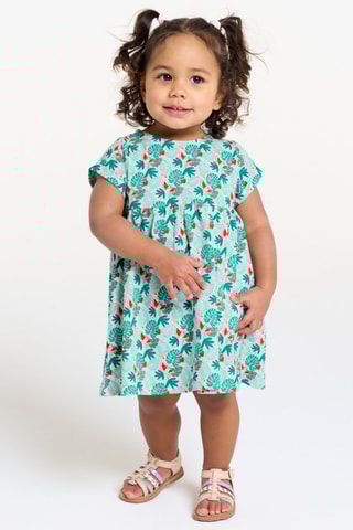 Vestido - Turquesa y rojo