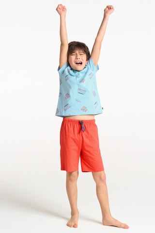 Pijama - Celeste y rojo