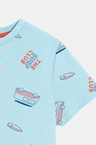 Pijama - Celeste y rojo