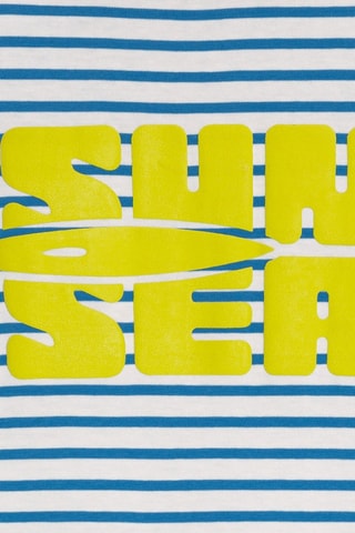 Pijama - Blanco y azul petróleo