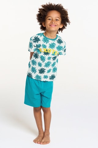 Pijama - Branco e azul-pato