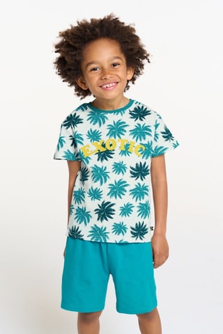 Pijama - Branco e azul-pato