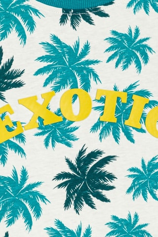 Pijama - Branco e azul-pato