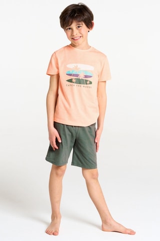 Pijama - Rosa claro y verde oscuro