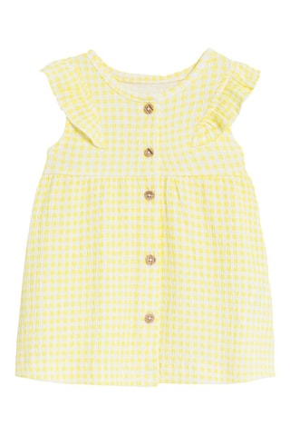 Vestido y cubrepañal - Amarillo y blanco