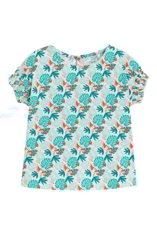 Camiseta y short - Verde y coral