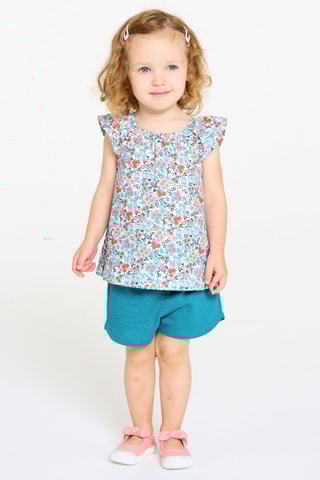 Blusa y short - Blanco y azul