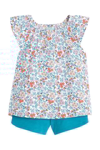Blusa y short - Blanco y azul