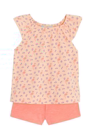 Blusa y short - Salmón y coral