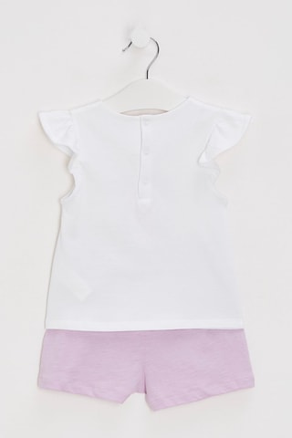 Camiseta y short - Blanco y violeta - Obaïbi