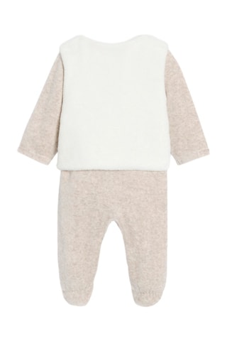 Pelele de terciopelo - Beige jaspeado - Obaïbi