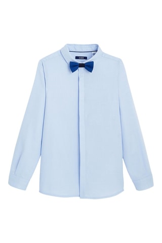 Camisa con pajarita - Celeste