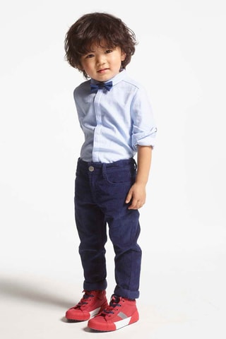 Camisa con pajarita - Celeste