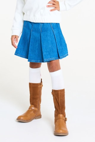 Falda plisada vaquera - Azul - Okaïdi