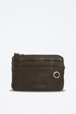 Porte-monnaie en cuir Badge - Gris