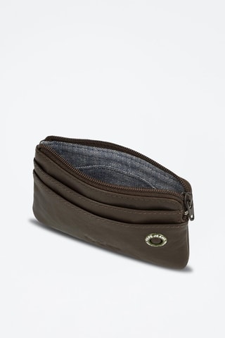 Porte-monnaie en cuir Badge - Gris