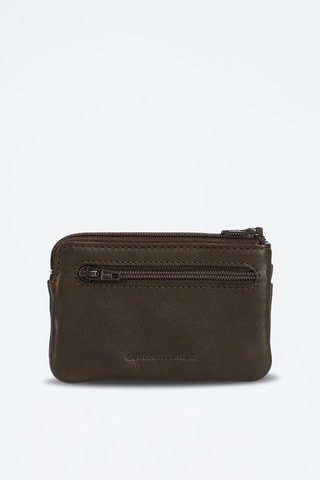 Porte-monnaie en cuir Badge - Gris