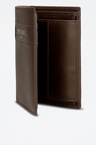 Portefeuille Checkbox en cuir - Marron
