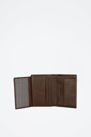 Portefeuille Checkbox en cuir - Marron