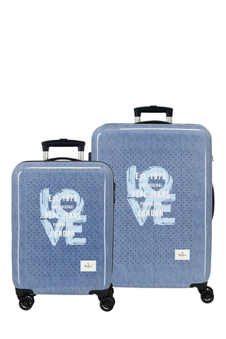 Valise cabine et valise semaine Noni Denim (S/M) - 65 cm - Bleu