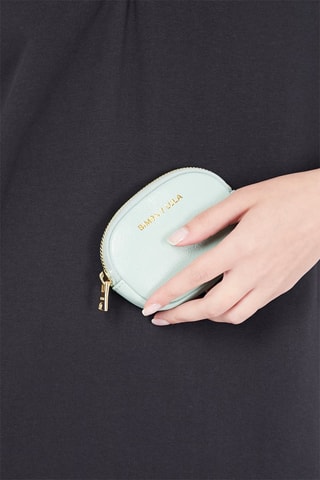 Portamonete in pelle - Verde acqua