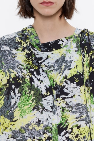 Abito a trapezio - Nero e verde chiaro