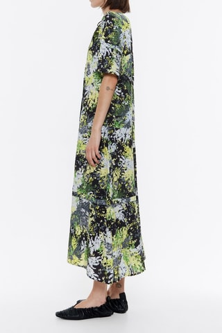 Abito a trapezio - Nero e verde chiaro