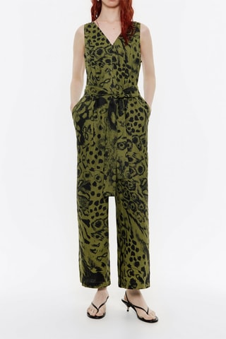 Mouwloze Linnen Jumpsuit - Groen