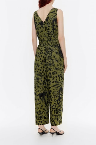 Mouwloze Linnen Jumpsuit - Groen