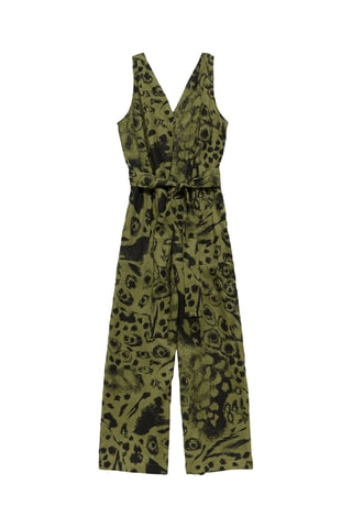Mouwloze Linnen Jumpsuit - Groen