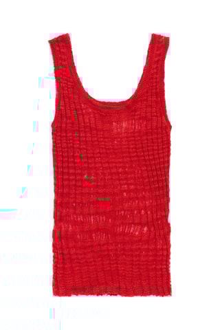 Top in lino - Rosso