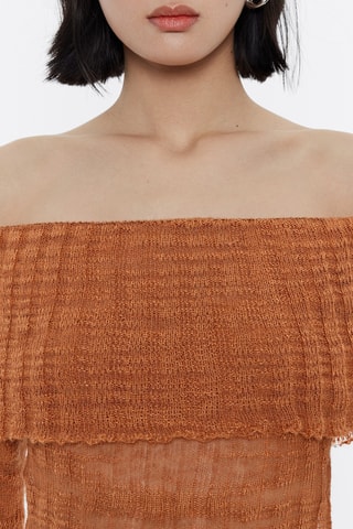 Top in lino - Ruggine