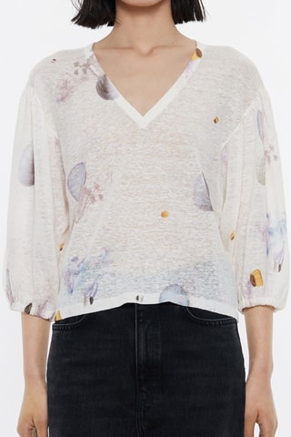 Top in lino - Avorio