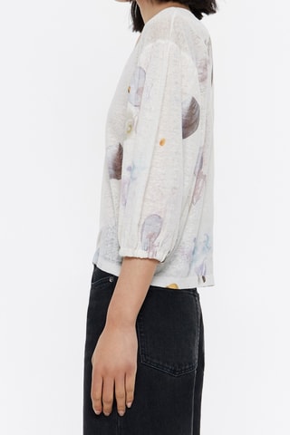 Top in lino - Avorio