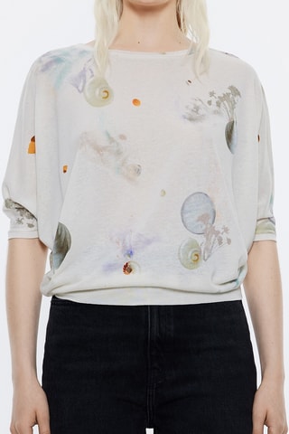 T-shirt in lino - Avorio