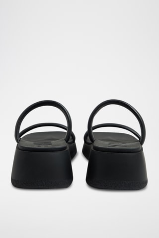 Leren Muiltjes met Sleehak - Zwart