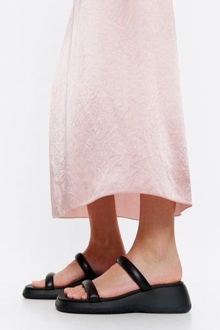 Leren Muiltjes met Sleehak - Zwart