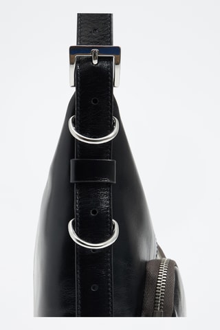 Borsa a spalla in pelle - Nero