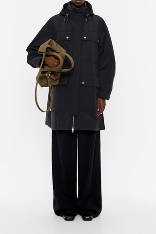 Trenchcoat met Capuchon - Zwart