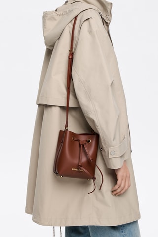 Borsa a secchiello in pelle - Marrone