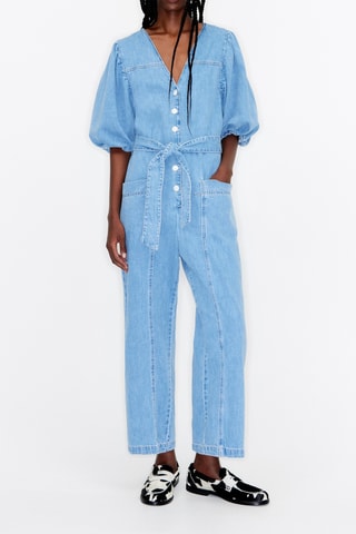 Tuta in jeans - Azzurro