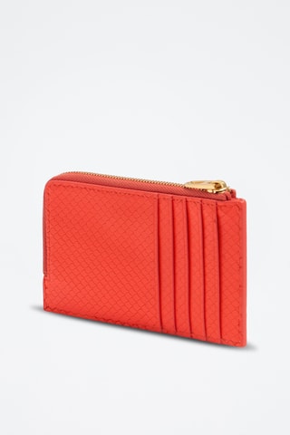 Portacarte in pelle - Corallo