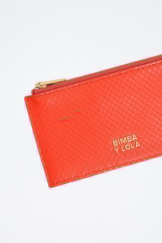 Portacarte in pelle - Corallo