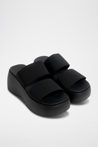 Platform Muiltjes - Zwart