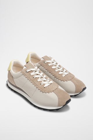 Leren Sneakers - Beige en Lichtgrijs