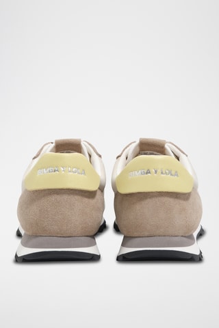 Leren Sneakers - Beige en Lichtgrijs
